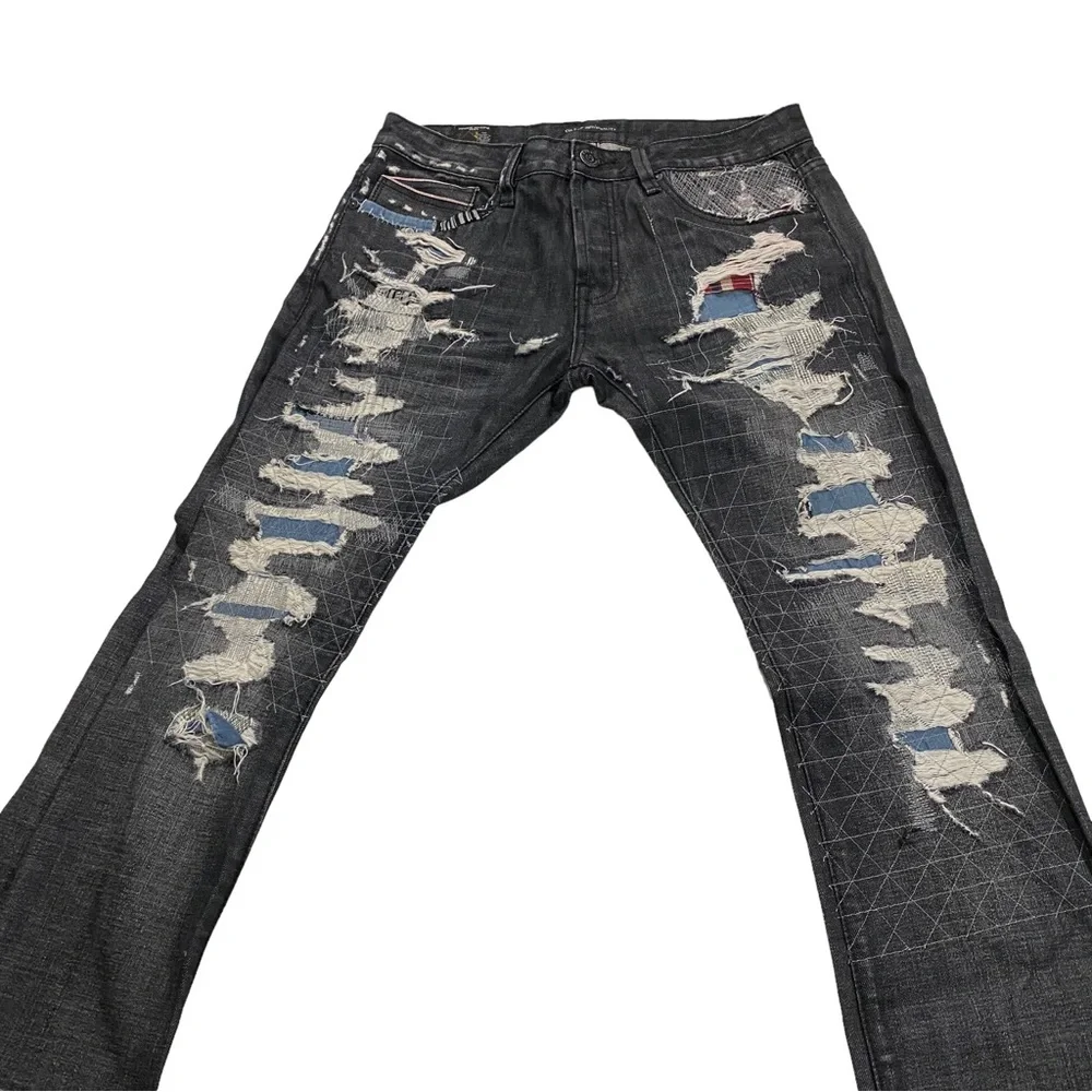 Cult of Individuality Rebel Straight Japanese Selvedge Men Black Wash Jean Sz 33 - Picture 2 of 15